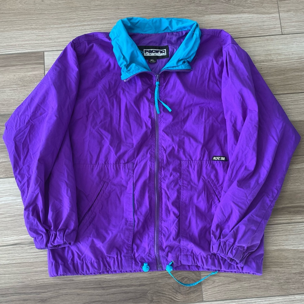 Vintage Pacific Trail Purple Turquoise Windbreaker Jacket